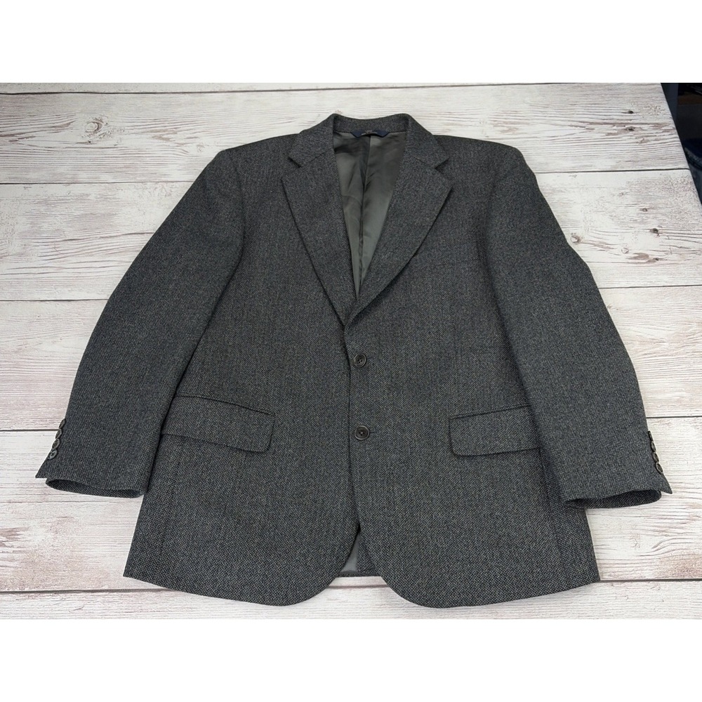 Brooks Brothers 346 Men's 42S Sport Coat Jacket Blazer Charcoal Gray Tweed EXC